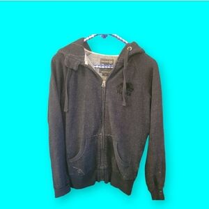 Roots dark charcoal color zip up hoodie